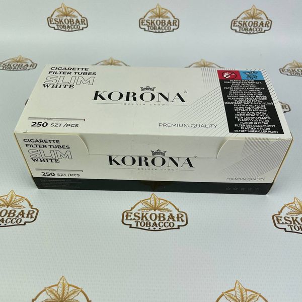 Білі сигаретні гільзи Korona slim слім White 250шт Korona White 250шт фото