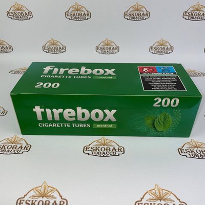 Сигаретні гільзи Firebox mint зі смаком, ароматом Ментолу 200шт Firebox mint фото